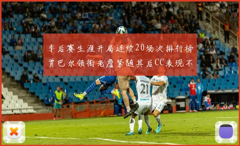 季后赛生涯开局连续20场次排行榜贾巴尔领衔老詹紧随其后CC表现不俗